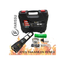 Gs-15850 110w 11000 Lümen Ateş Yakabilen Profesyonel Şarjlı El Feneri - 25600 Mah Gerçek Dev Pilli Siyah