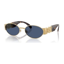 Versace Ve 2299 100280 56 Unisex Oval Gold Metal Güneş Gözlüğü Altın