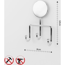 Alper Banyo İris Krom Yapışkanlı Üçlü Banyo Mutfak Askısı - İster Yapışkanlı İster Montajlı