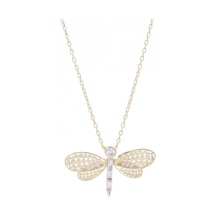 Nagiss Yusufçuk Model-1 Gold Rengi Baget Zirkon Taşlı 925 Ayar Gümüş Kadın Kolye