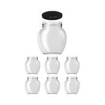 210 Ml Metal Siyah Kapaklı 210 Cc Cam Konserve Yumurta Kavanoz 6 Adet