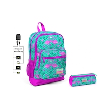Coral High Yeşil Flamingo Baskılı İlkokul Sırt Çantası ve Kalemli