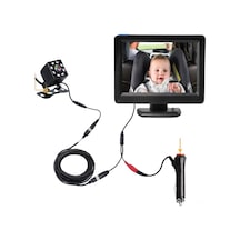 Samdoo Siyah 5 İnç 1080p Araç Bebek İzleyici: 150 Gölge Görüşlü Gece Görüşlü, Esnek Açı, Ip68 Su Geçirmezli, Yüksek Çözünürlükli Ekran