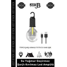 Just B7ack Kamplambası Su Yağmur Geçirmez Kırılmaz Şarjlı 3 Modlu Kablosuz Kamp Aydınlatma Led Ampülü Çok Renkli
