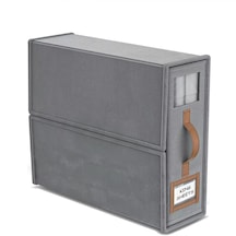 Katlanabilir Fermuarlı Geniş Kapasiteli Saklama Kutusu Gri