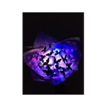 Led Işıklı 20 Li Mavi - Lila Kelebek Çiçek Buketi Lacivert - 582038851 Lacivert
