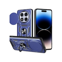 Uray Store Xiaomi Redmi Note 14 Pro Plus Kılıf Pars Lens Yüzüklü Silikon - Lacivert