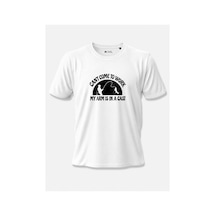 North Whiskers Can't Come To Work Esprili Balıkçı Temalı Baskılı %100 Pamuklu T-shirt Beyaz - 874914674 Beyaz - 874914674 Beyaz