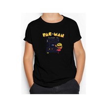 Zepplin Giyim Pac-Man Eighties Siyah Çocuk Tişört Siyah