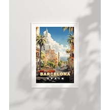 Çerçevesiz Poster Şehir Ve Deniz Uyumu Barcelo