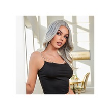 Siyah Beyaz Platin Ombre Ve Röfleli Tül Peruk Diğer