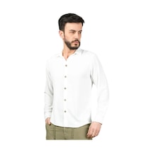Regular Fit Dokuma Uzun Kol Gömlek Beyaz Regular Fit Dokuma Uzun Kol Gömlek Beyaz