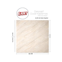 60x60 Cm Kendinden Yapışkanlı Duvar,banyo,tezgah Arası Bej Mermer-6 Adet 1103-60-6