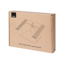 Baseus Macbook Uyumlu Metal Ayarlanabilir Dizüstü Bilgisayar Standı, Maks. 10 Kg Ağırlık Ve 208 Mm Yükseklik, Gümüş Lujs000012