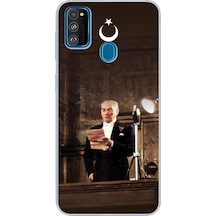 Samsung Galaxy M30s/m21 Uyumlu Atatürk İlk Meclis Konuşması Baskılı Silikon Kılıf Renkli