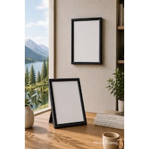13x18 5r Plastik Fotoğraf Çerçevesi Şeffaf Pvc Korumalı Arkalık Ayaklıklı Poster Resim Belge Sertifika Çerçevesi Siyah