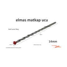 Elmas Matkap Ucu 14mm Beton Duvar Delme Özel Uzun Boy 20cm