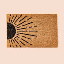 Home Koko Güneş Desenli Kapı Paspası - Bej / Siyah - 40x60 Cm Çok Renkli