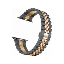 Watch 42mm Uyumlu Krd-36 Metal Ogaa Kordon-siyah-rose Gold