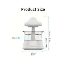 Honeybeeshop Ahşap Tahıl Rengi Yağmur Bulutu Aromaterapi Difüzörü Ve Gece Lambası Nemlendirici Masaüstü Rahatlatıcı