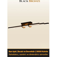 Cosmo Bronz Led Tavan Avize Kumandalı Dim Edilebilir Aşağı Işık Sarı Işık