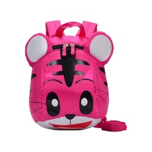 1-3 Yaş Çocuklar İçin Naylon Kaplan Figürlü Antenli Çanta, Oyuncak/kitap Taşıma, Yumuşak Omuz Kayışlı, Pembe Kırmızı Kırmızı