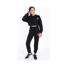 Toontoy Kız Çocuk Nakışlı Eşofman Takımı Siyah Toontoy Kız Çocuk Nakışlı Eşofman Takımı Siyah