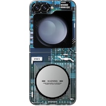 Galaxy Z Flip 6 Uyumlu Kılıf Magsafe Şarj Özellikli Youngkit Technology Serisi Kapak Mavi