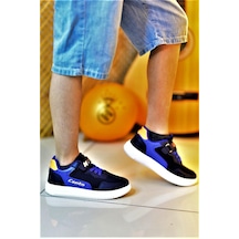 Ortopedik Cırtlı Lastikli Fileli Unisex Rahat Hafif Günlük Yürüyüş Sneaker Çocuk Ayakkabı-15-lacivert-sax