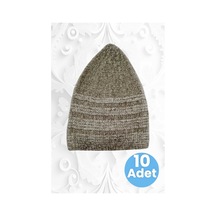 Uniquetrenders 10'lu Kadife Takke Kaliteli Namaz Takkesi Taş Rengi