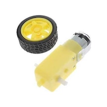 Makermarketim-6V 250 Rpm Motor Ve Tekerlek Seti
