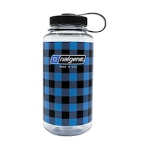 Nalgene 32 Oz Wide Mouth Suluk Matara 1 Litre Kare Desenli Mavi