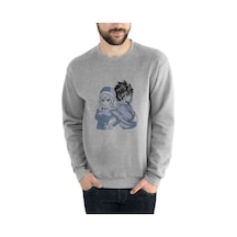 Anime Fairy Tail Glass Guild Emblem Baskılı Gri Erkek Sweatshirt (530949590)