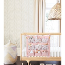 Baby 9 Cepli Bağlamalı Beşik Kenarı Düzenleyici Pembe