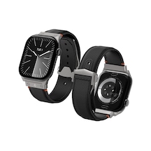 Apple Watch 49/46mm Ultra 4/3/2/1 / Seri 12/11/10 İle Uyumlu Kordon Kayış Band Classic Fit Black - Amp09304 Çok Renkli