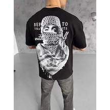 Suma Unisex Oversize Siyah Baskılı T-shirt - Xl Beden