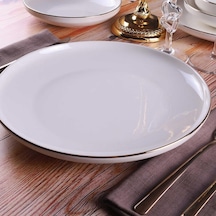 Galeri Kristal Semazen 27 Cm Servis Tabağı Krem Altın File