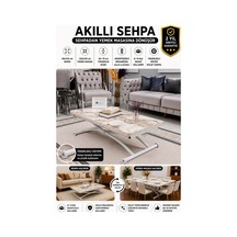 Juppo Üst Tabla Mdf Beyaz Mermer Oval Köşe Alt Beyaz Dışa Kıvrım