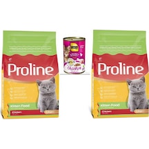 Proline Tavuklu Yavru Kedi Maması 2 x 1200 G + Konserve Mama