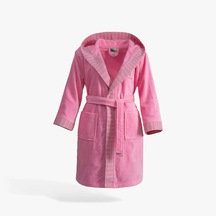Relax Comfort Serisi Çocuk Bornoz Pembe, Oeko Tex Standard 100 Sertifikalı %100 Ege Pamuğu, Dokuma 340 Gsm