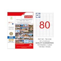 Tanex Tw-2180 Laser Etiket 37 X 14.25 MM