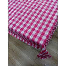 Hayat Home Pembe Kareli Zefir Kumaş Masa Örtüsü Sofra Örtüsü