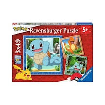 Ravensburger Çocuk Puzzle 3x49 Parça Puzzle Pokemon 055869