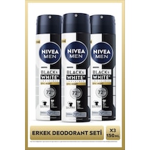 Men Erkek Sprey Deodorant Black&white Epic Night 150ml, 72 Saat Terleme Karşıtı, Alkolsüz, X3 Adet