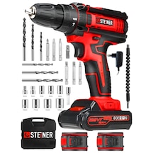 Steiner ST-198VF K Çift Akülü Darbeli Matkap Şarjlı Vidalama Kırmızı