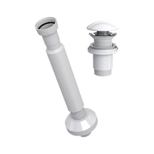 Suera Magic Pipe Körüklü Gider Borusu + Elixir Pop-up Set Parlak Beyaz - Taşma Deliksiz