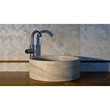Traverten Silindir Mermer Lavabo