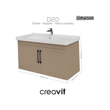 Creavit D20 100 Cm Kapaklı Lavabo Dolabı Dafne Lake Dafne