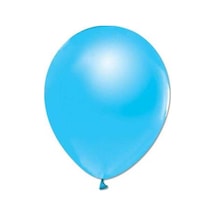 Balon Baskısız Metalik 10  Adet Mavi