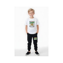 Fyk Kids Erkek Çocuk Mevsimlik Bring Baskılı Alt-üst Takım Beyaz